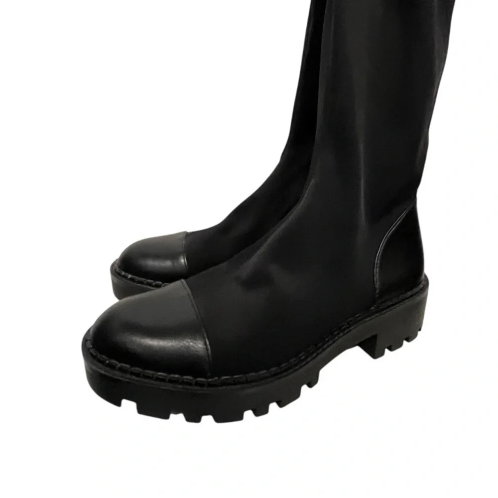 Zara | Tall Lug Soled‎ Boots in Black Size 39 8